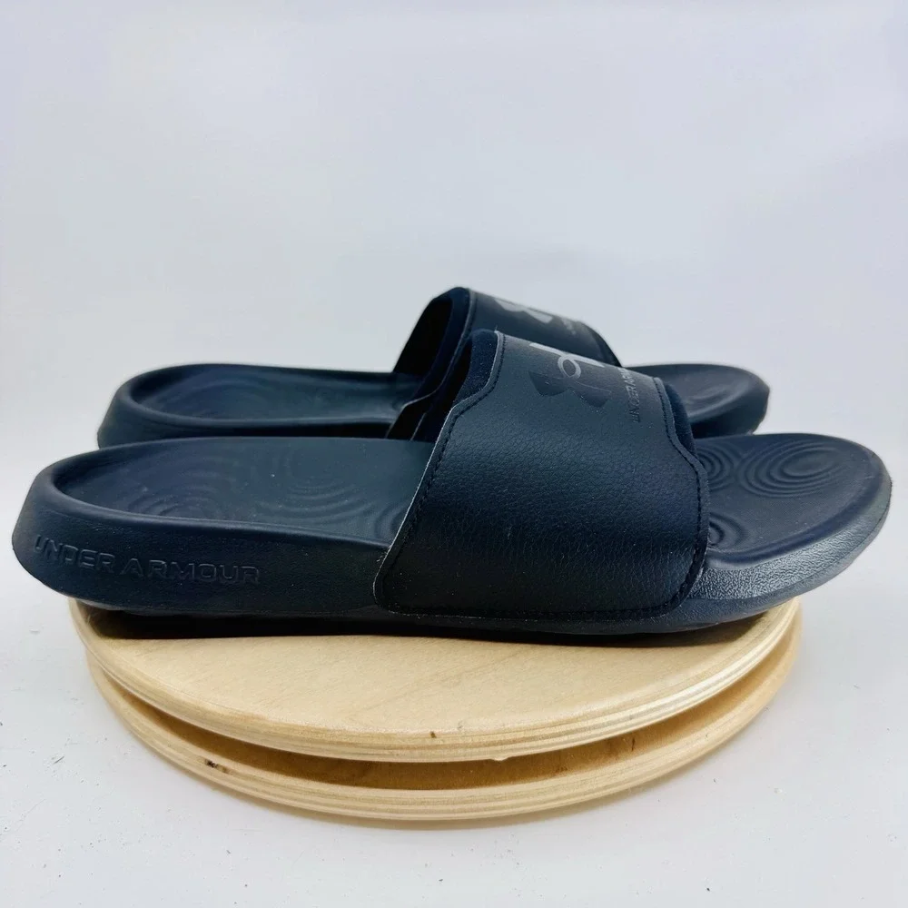Under Armour Ignite Select Slide Sandals Mens 9 Black Comfort Recovery New Shoes